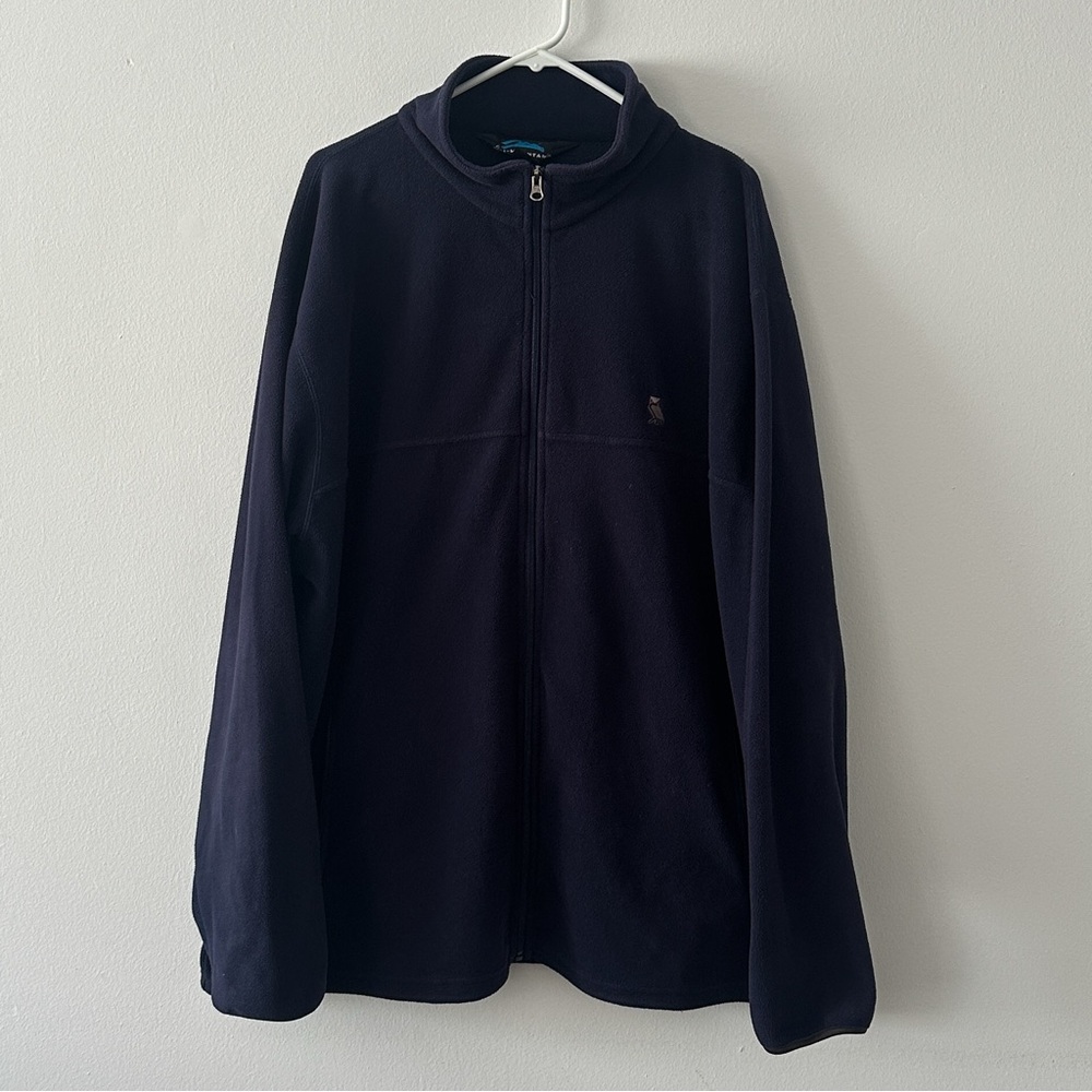 Tri-Mountain Navy Blue Fleece Zip Up Sweater Size 3XL